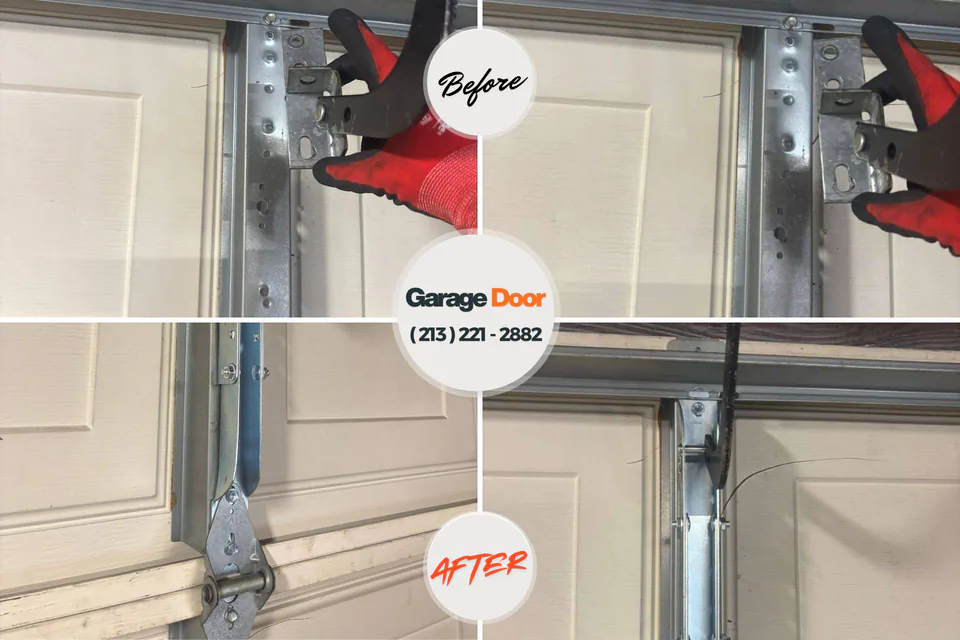 Before and after: garage door opener repair Norlina, NC